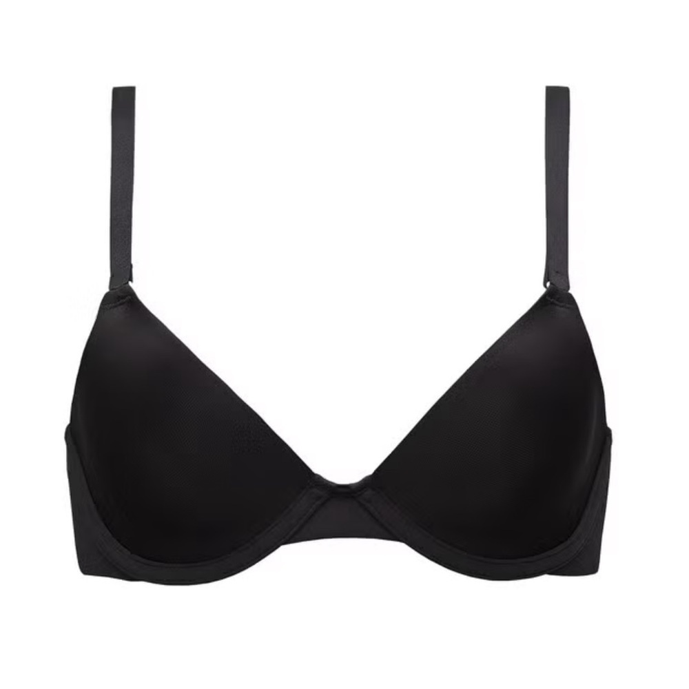 CUUP Triangle Bra Set in Black Satin